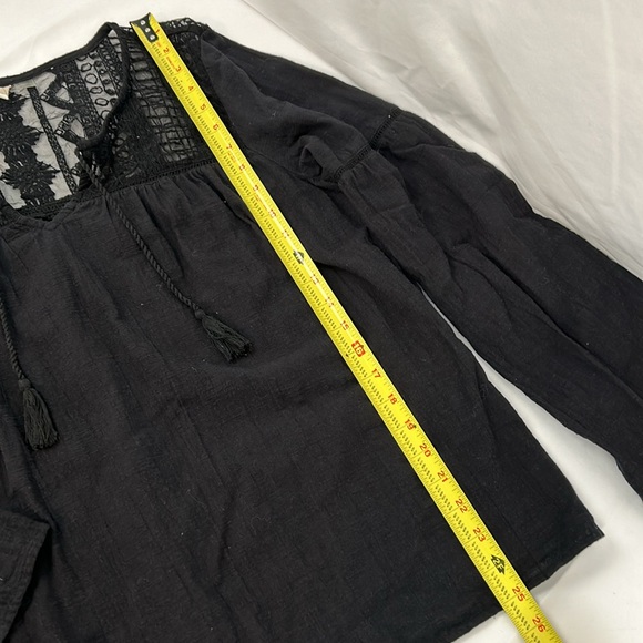 ROXY Sweet Sunshine Lace Insert Top with Bell Long Sleeves in Anthracite size XL - Picture 13 of 13